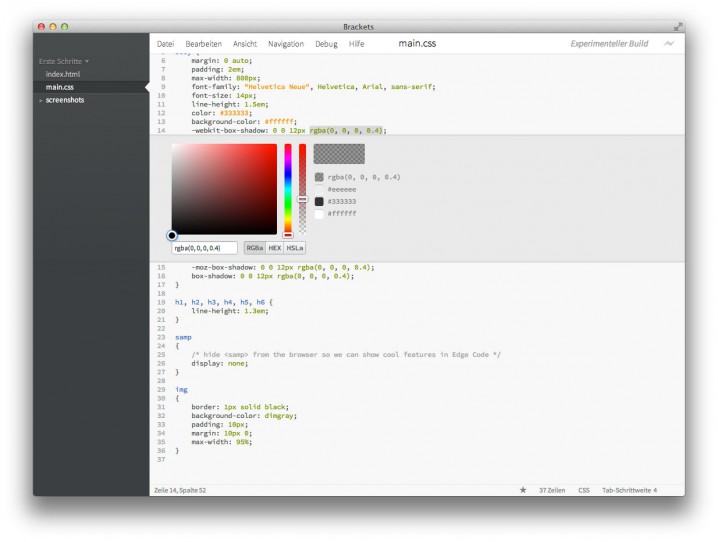 Seit Version 17 mit dabei: der Color Picker